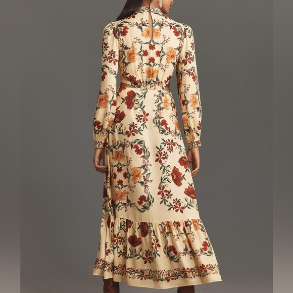 NWT FARM RIO X ANTHROPOLOGIE LONG-SLEEVE CUTOUT MAXI DRESS. Size XL - Picture 2 of 4